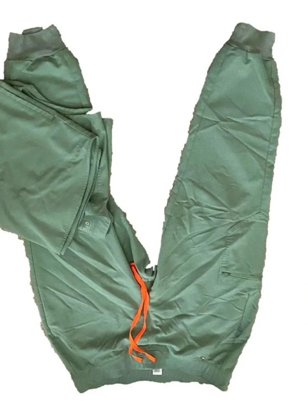 Figs Men's Sage Green Joggers with Orange Drawstring